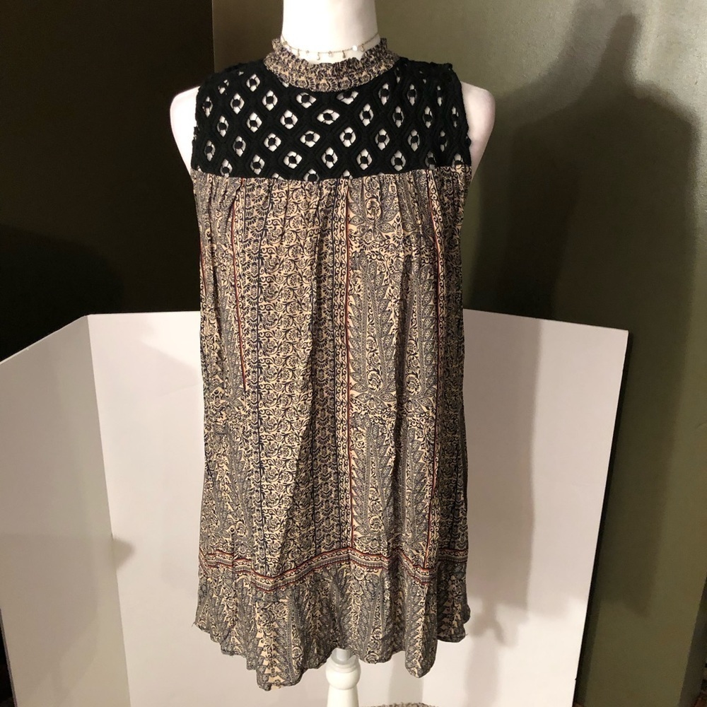 🆕 Hazel Sleeveless Black/Tan Dress Size S
